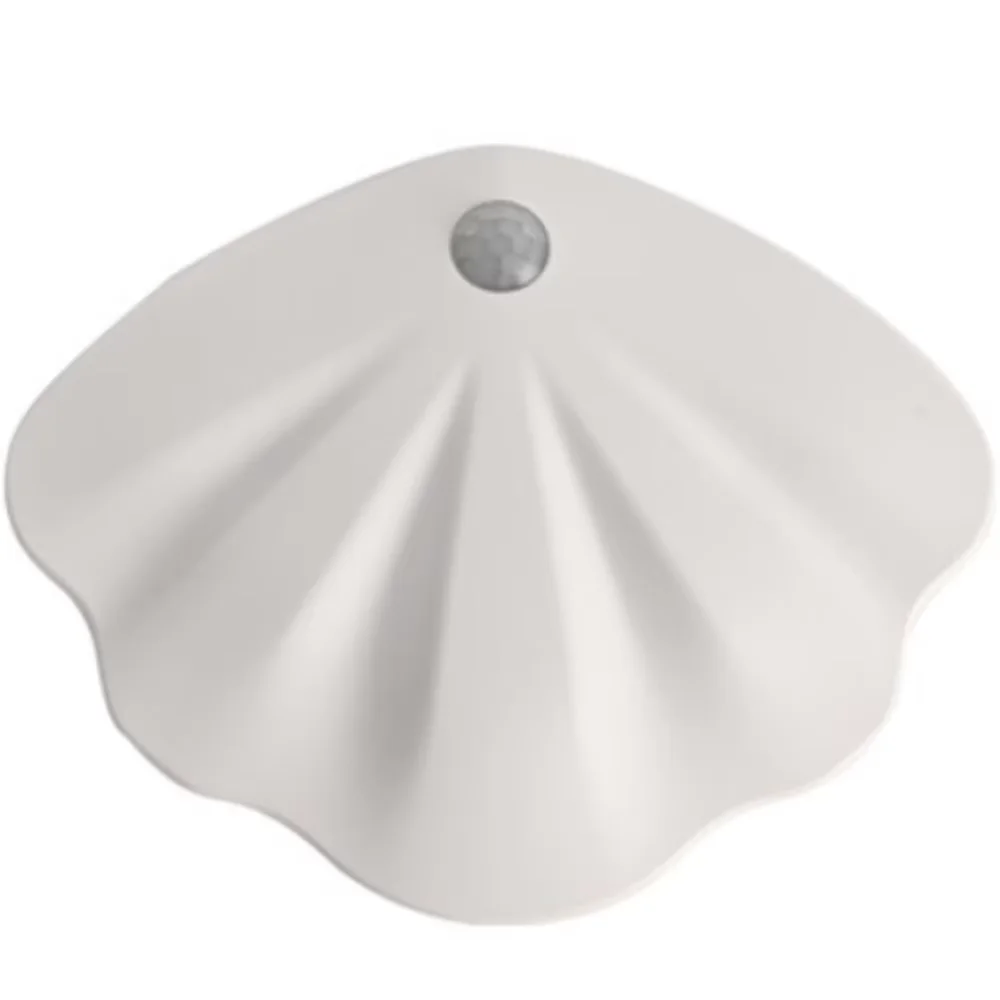 Three Colors LED Night Light Adjustable Brightness Energy Saving Shell Shape Lamp Plastic Shell USB Charging