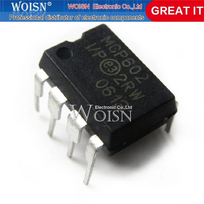 5pcs/lot MCP602-I/P MCP602 DIP8 2.7V to 5.5V Single Supply CMOS Op Amps In Stock