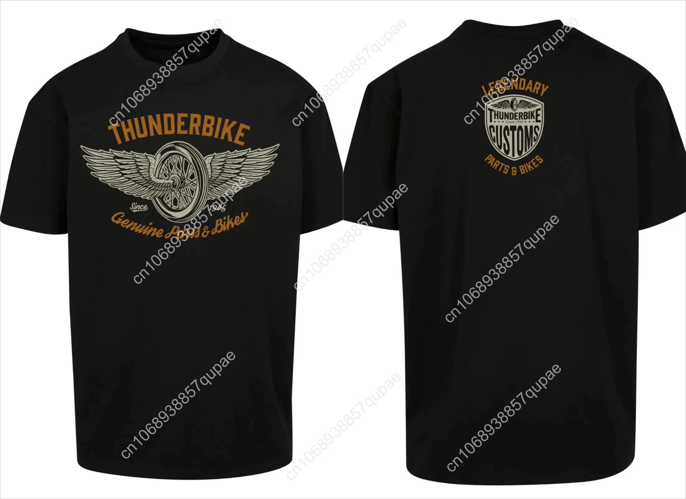 

Thunderbike Flying Wheel Men's T-shirt Short Sleeve Brand T Shirt Men Women Cotton Tees Vintage H-Harley Tops Summer Streetwear