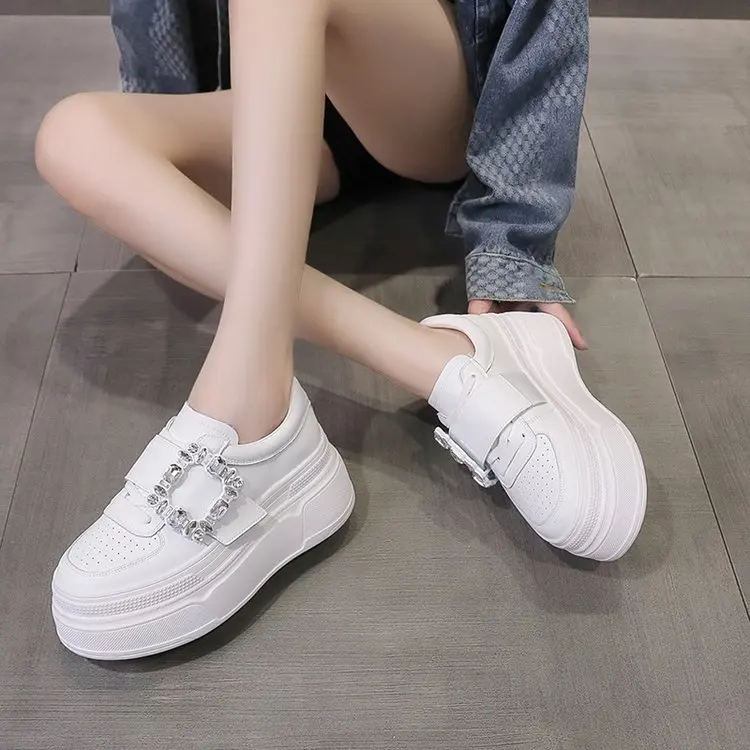 Damen Thi Bot High Top Sneakers Frühling Sommer Herbst Faionable Bequeme rutschfeste Gummisohle Low Cut Casual OES