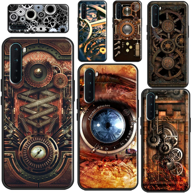 Steampunk Gear Mechanical Case For OnePlus 9 10 Pro Nord2 8T 9R Coque For OPPO Realme 8 Pro 8i C3 C21 GT Neo 2 Master