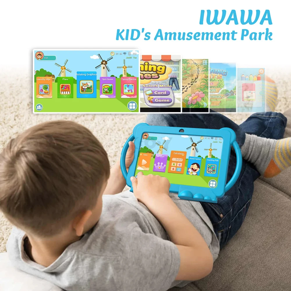 Global new Android 13 Children's Education Tablet, 4GB RAM, 64GB ROM, Parental Control, Dual cameras, 4000mAh Battery