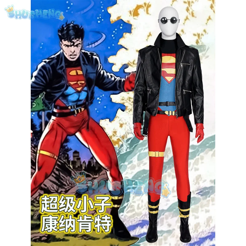 New Kent Conner cosplay costume jumpsuit coat shoes, boots Super Boy men custom Halloween party handsome set xs-xxxl