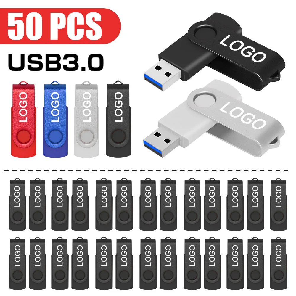 

50PCS/LOT NEW USB 3.0 Flash Drive 64GB Pen drive High Speed Metal Pendrive 8GB16GB 32GB Memory Disk Free Custom LOGO usb Sticks