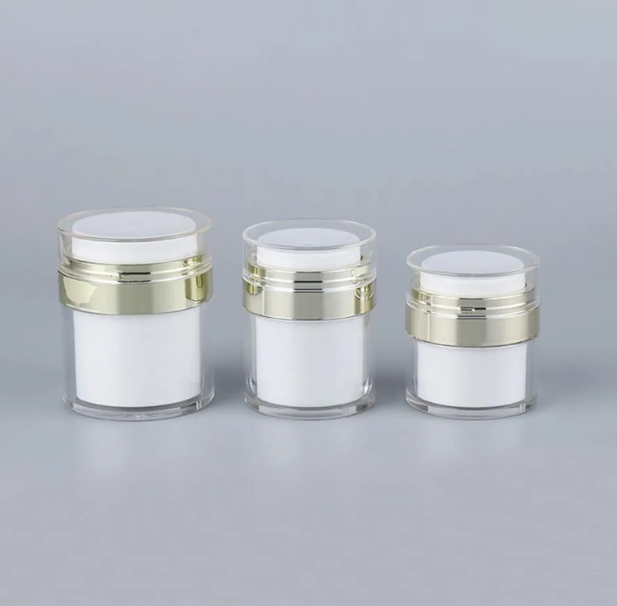 50g white plastic acrylic jar pot tin bottle gold rim essence moisture cream gel foundation lotion toner skin cosmetic packing