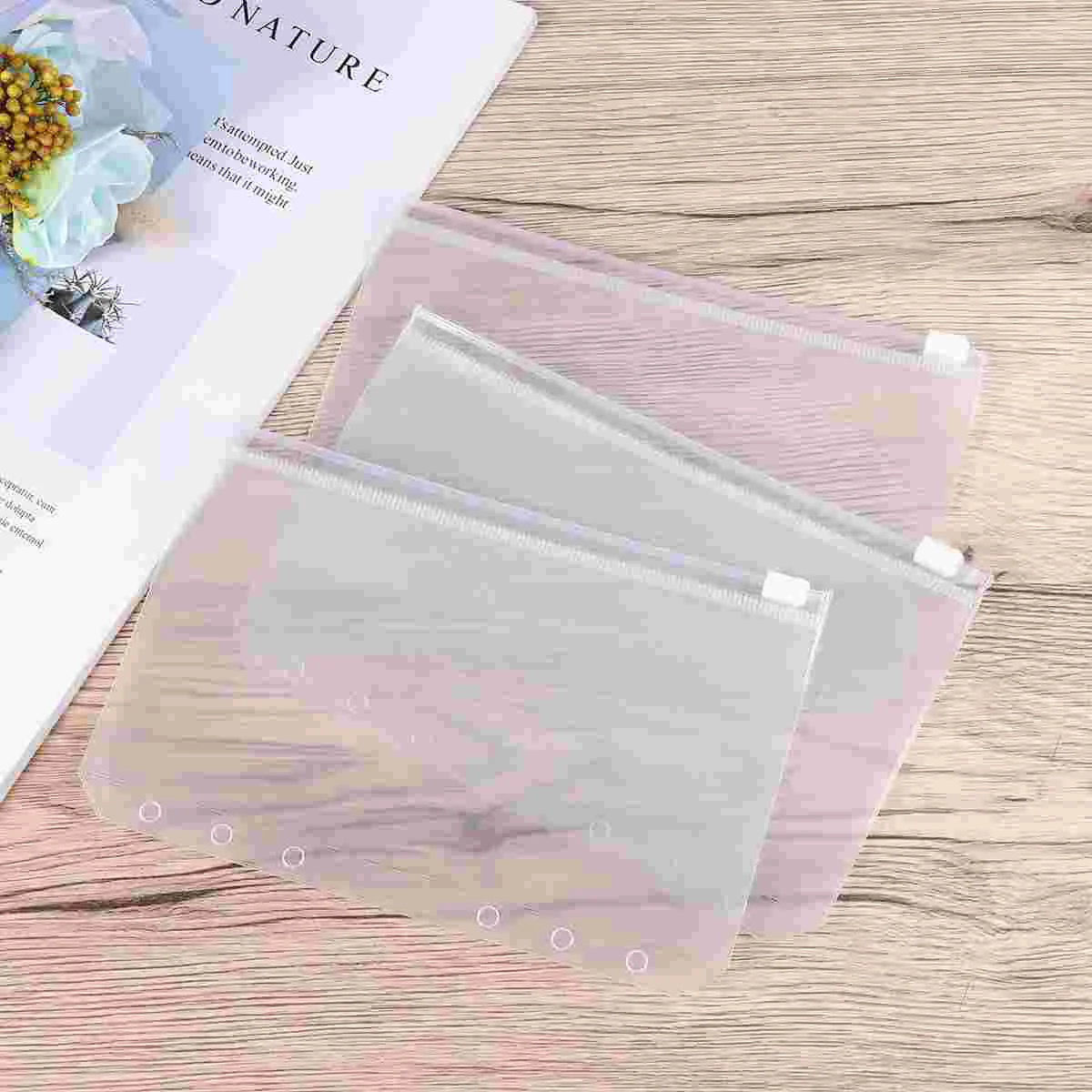 30 PCS Clear Cash Envelopes Document Bags with Zipper Travel Transparent File Binder Clips