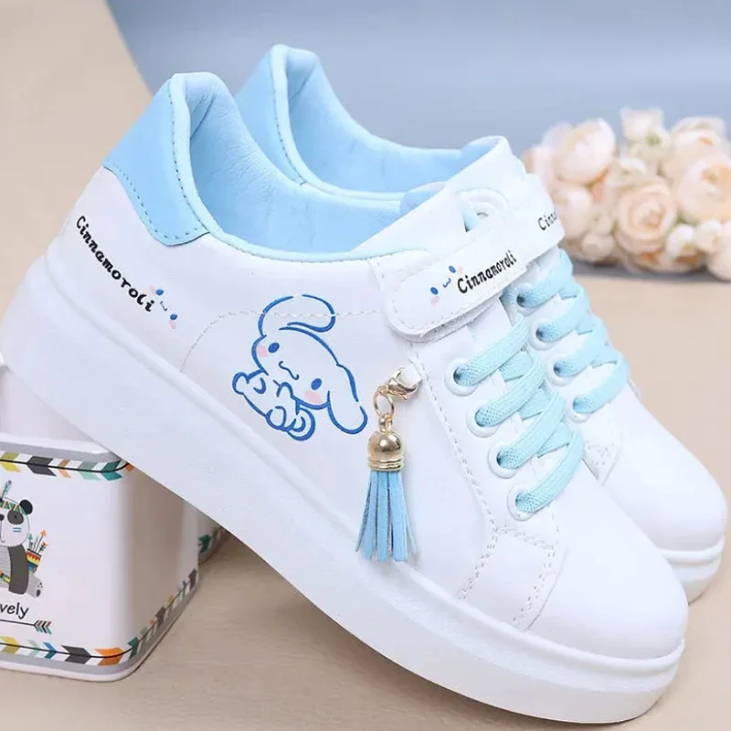 Sanrio Kawaii Kuromi Cinnamoroll Children Shoes Girls Heart Cute Anime My Melody Sneakers Soft Bottom Anti-Slip Gift for Kids