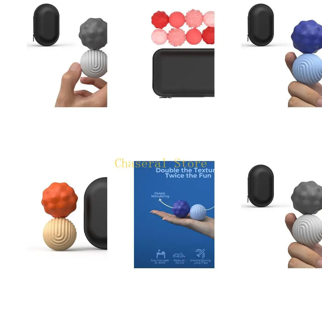 

E7CE безопасные силиконовые сенсорные шарики с магнитными звенами для творческой игры для успокаивания