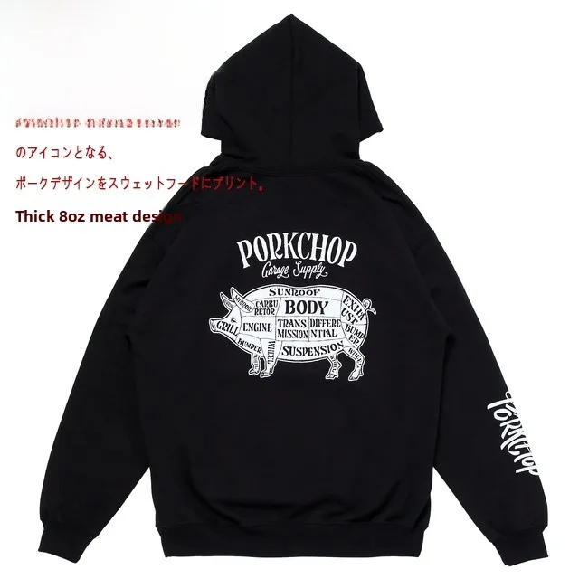 

Худи и толстовки Porkchop Garage в стиле ретро, японский стиль, для скейтбординга, уличные, оригинальные, высококачественные, модные