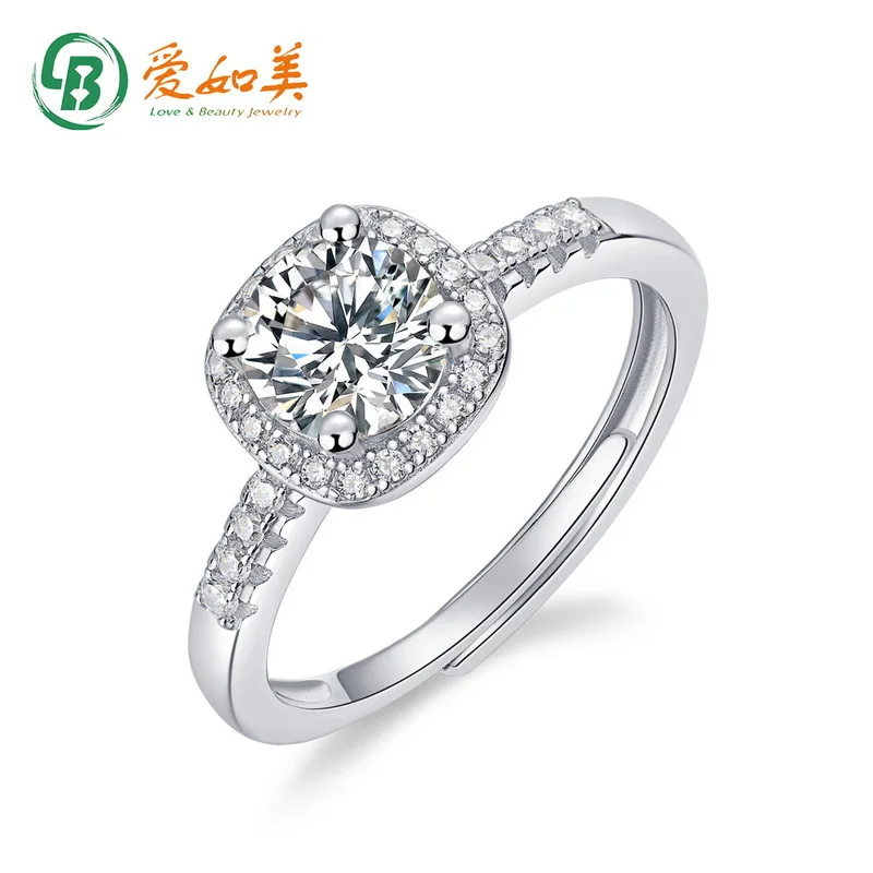 

1 Carat Mozambique Diamond Ring 18K Gold PT950 Platinum Silver Plated 7-layer Gold Wedding Ring for Women's Proposal Ring