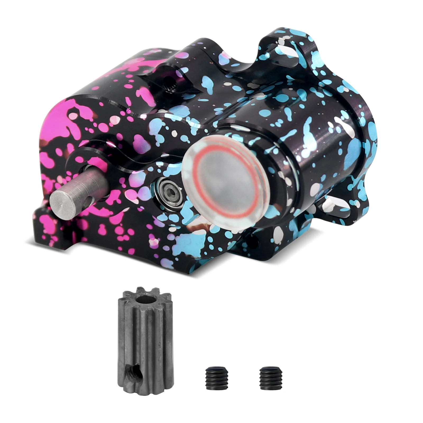 1/10 LCG Low Speed Transmission Complete Gearbox with 9T Motor Pinion for 1/10 Axial SCX10 TRX4 RC Crawler DIY Accessories