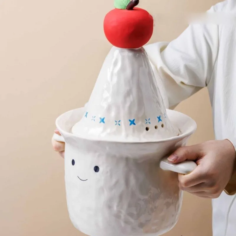 Creative Household Style Steamer Pot High Temperature Resistant Large Capacity Stew Pot Congee Pot Cute Ceramic Taji Pot ZJ310