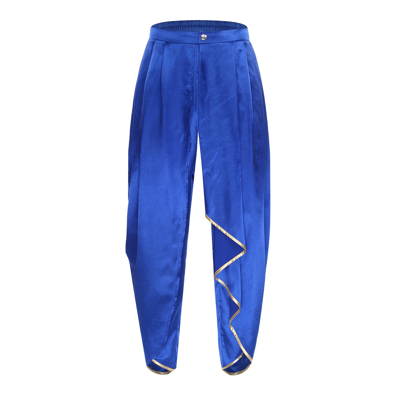 

Men's Steampunk Gothic Renaissance Prince Pleated Drapes Dhoti Pants Satin Baggy Cosplay Trousers for Halloween Carnival Party