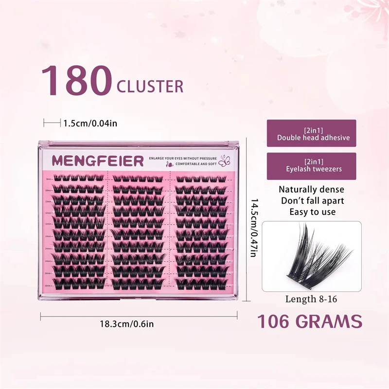Ciglia finte segmentate moncluster per toelettatura: applicazione pigra per ciglia finte fai-da-te di lunga durata e non macchie