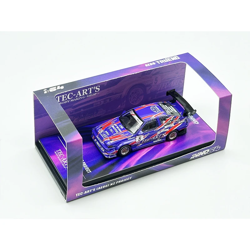 INNO In Stock 1:64 Sprinter Trueno AE86 N2 Project By Tec Art`s Diecast Car Model Collection Toys