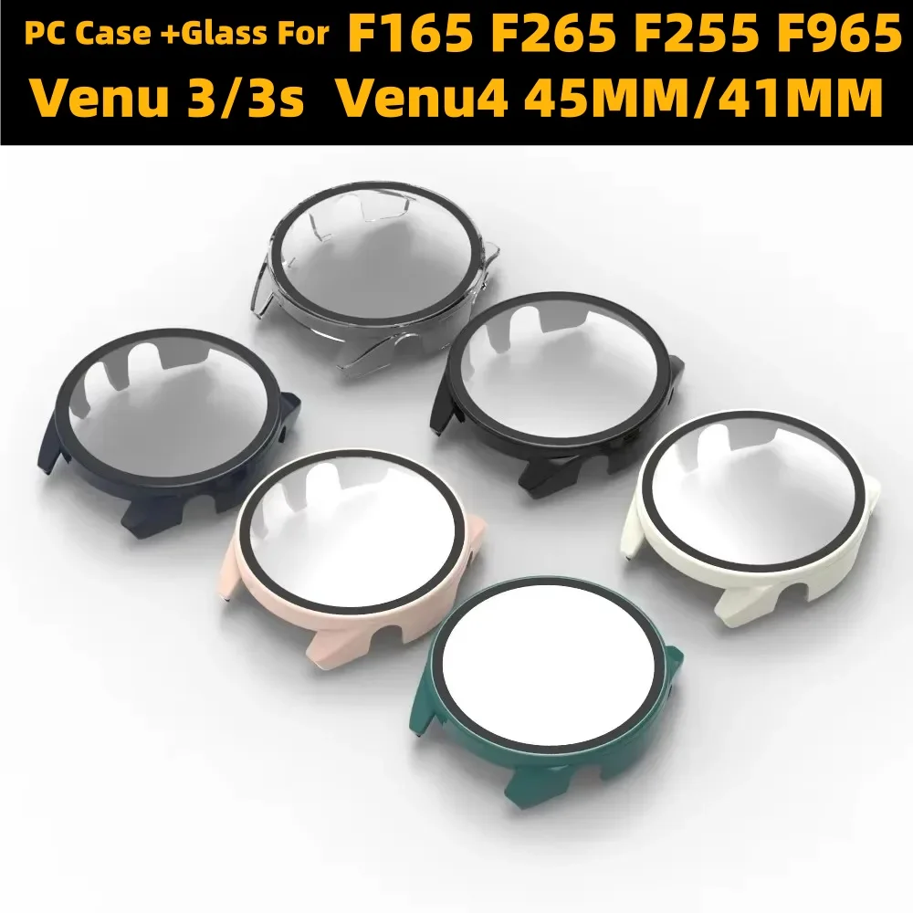 �y�Z�[�����z�K���X + PC �P�[�X Garmin Forerunner 165 265 965 HD �����I�[�����E���h�X�N���[���ی�V�F�� Garmin Venu 3/3s Venu4 41/45 �p