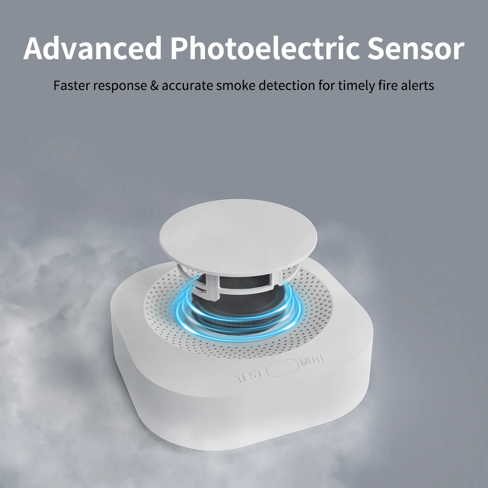 PGST Tuya Smart WiFi Rauchmelder mit App-Steuerung, 85 dB Alarm, Feuermelder für Zuhause und Wohnung
