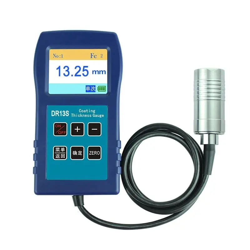 

DR13S 100-15000μm 0.1-15mm Thickness Gauge Paint Coating Thickness Tester 0-3000μm 0.1μm Fe Probe Gauge