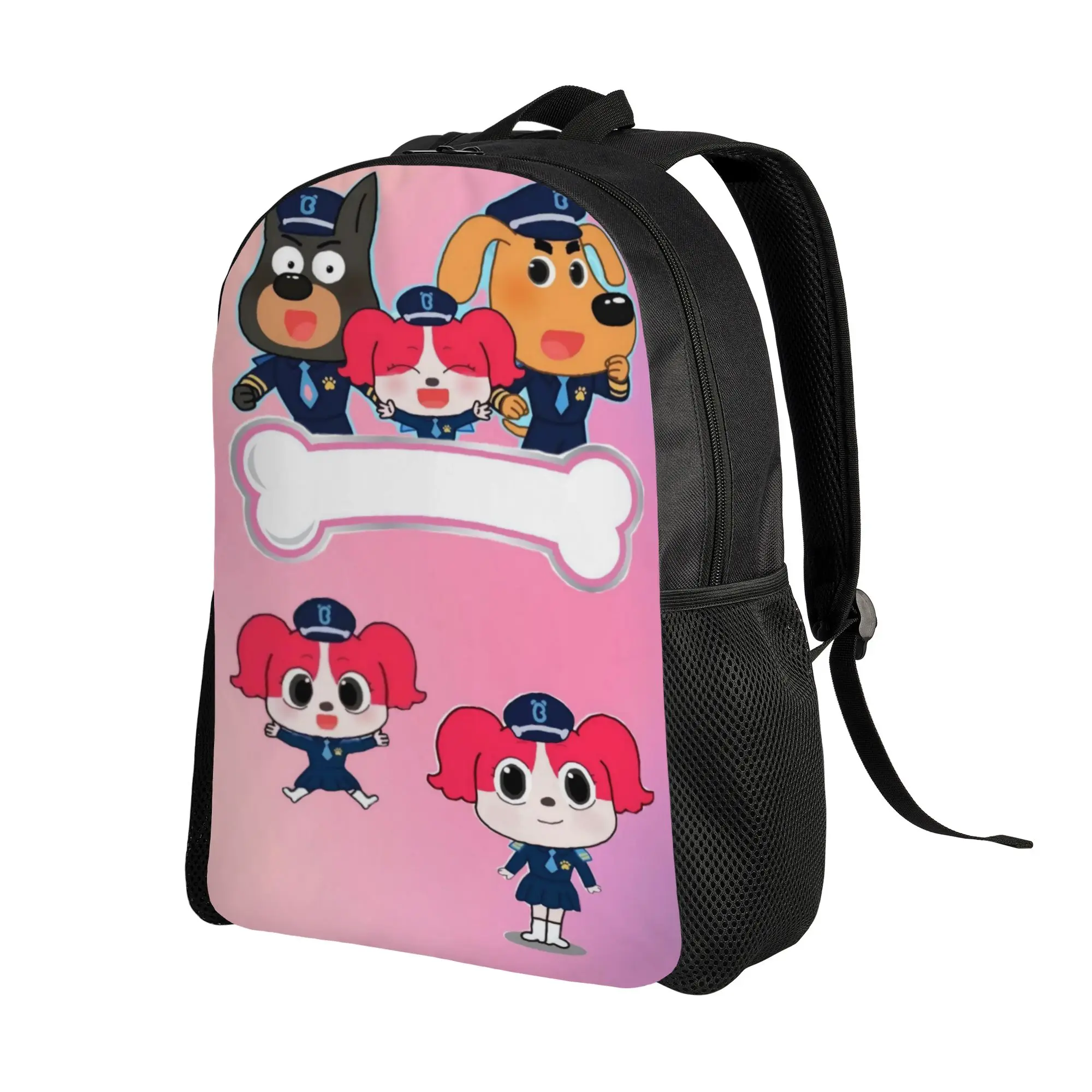 Sheriff Labrador Cartoon Animation Backpack  Boy Polyester Hiking Backpacks Lightweight Streetwear High School Bags Rucksack