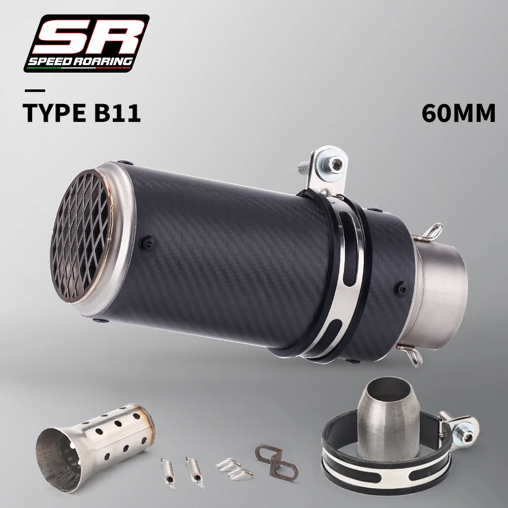 51mm 60mm Universal Motorcycle Exhaust Muffler Silencer Steel with DB Killer-project Z800 900 Z1000 CBR600 S1000RR MT07 MT09 image 3