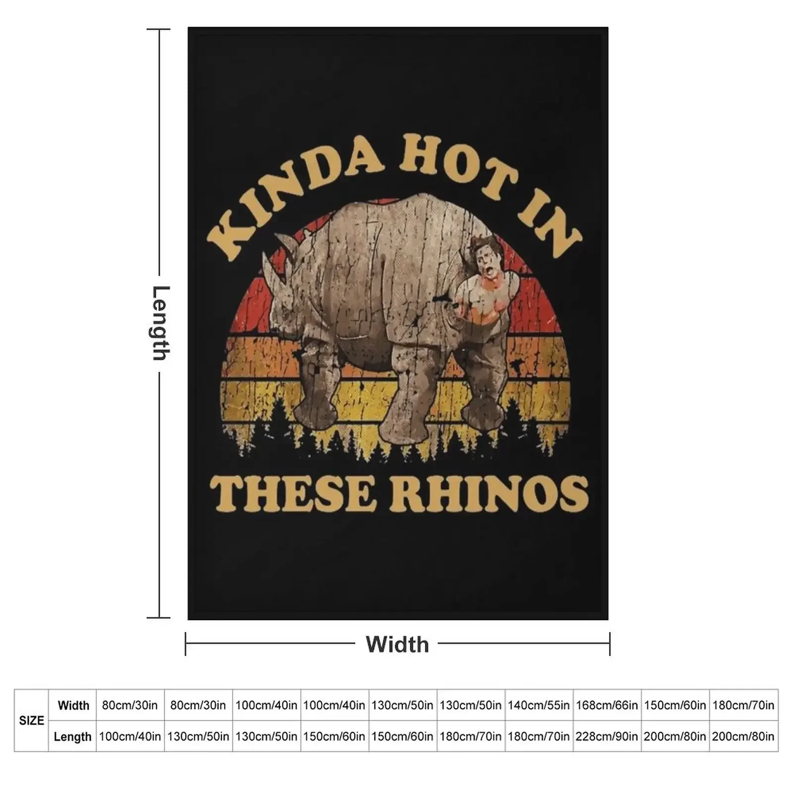 KINDA HOT IN THESE RHINOS EXCLUSIVE ART Throw Blanket couch cozy soft plush fuzzy picnic outdoor blanket
