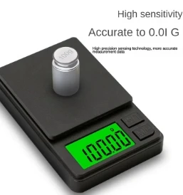 1000g/0.01g Electronic Kitchen Scale Accurate Pocket Mini Jewelry Gram Scale with Backlight and Lid Calibration Coffee Scale