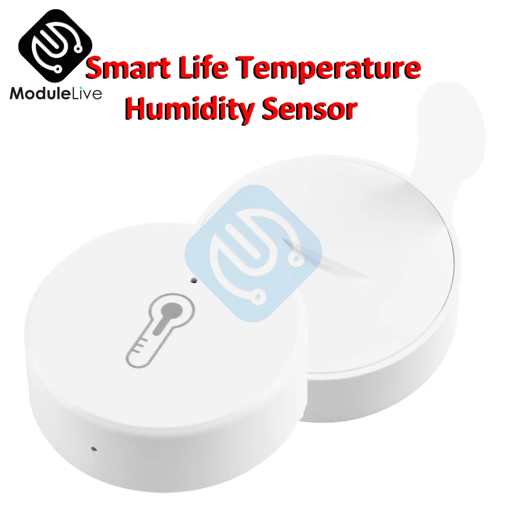 

Датчик влажности и температуры Zigbee Smart Life для дома/офиса/дома, устройство для мониторинга в режиме реального времени, круглой формы