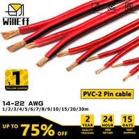 2 pin wire Electric Cable Strand Copper Wire Flat Flexible Cable For Car Light Lamp Speaker Audio Signal 14 16 18 19 20 22 AWG