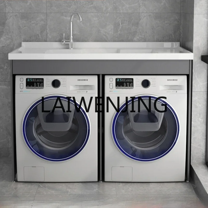 

Dual-position laundry cabinet dryer combination with rubbing board laundry pool protective cover space aluminumintegratedcabinet