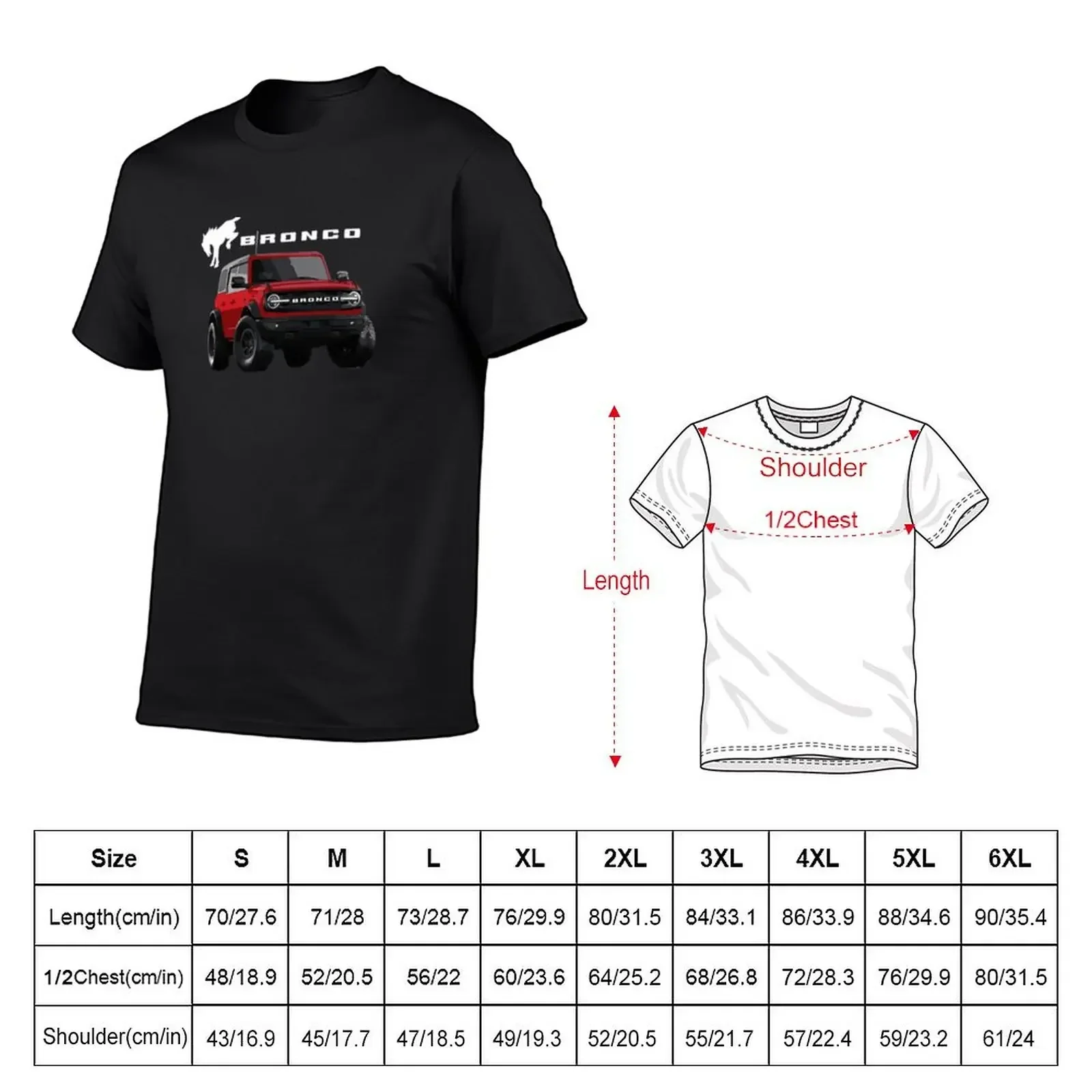 Bronco wildtrak new bronco race red T-Shirt hippie clothes kawaii clothes vintage clothes for men