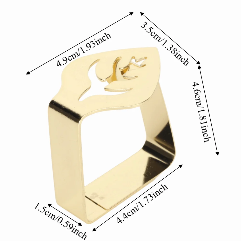 Bild 7: 10 Stück Gold/Silber Tischdeckenklammern aus Edelstahl in Blattform, 4,9 x 4,6 x 3,5 cm, multifunktionale Tischdeckenklammern