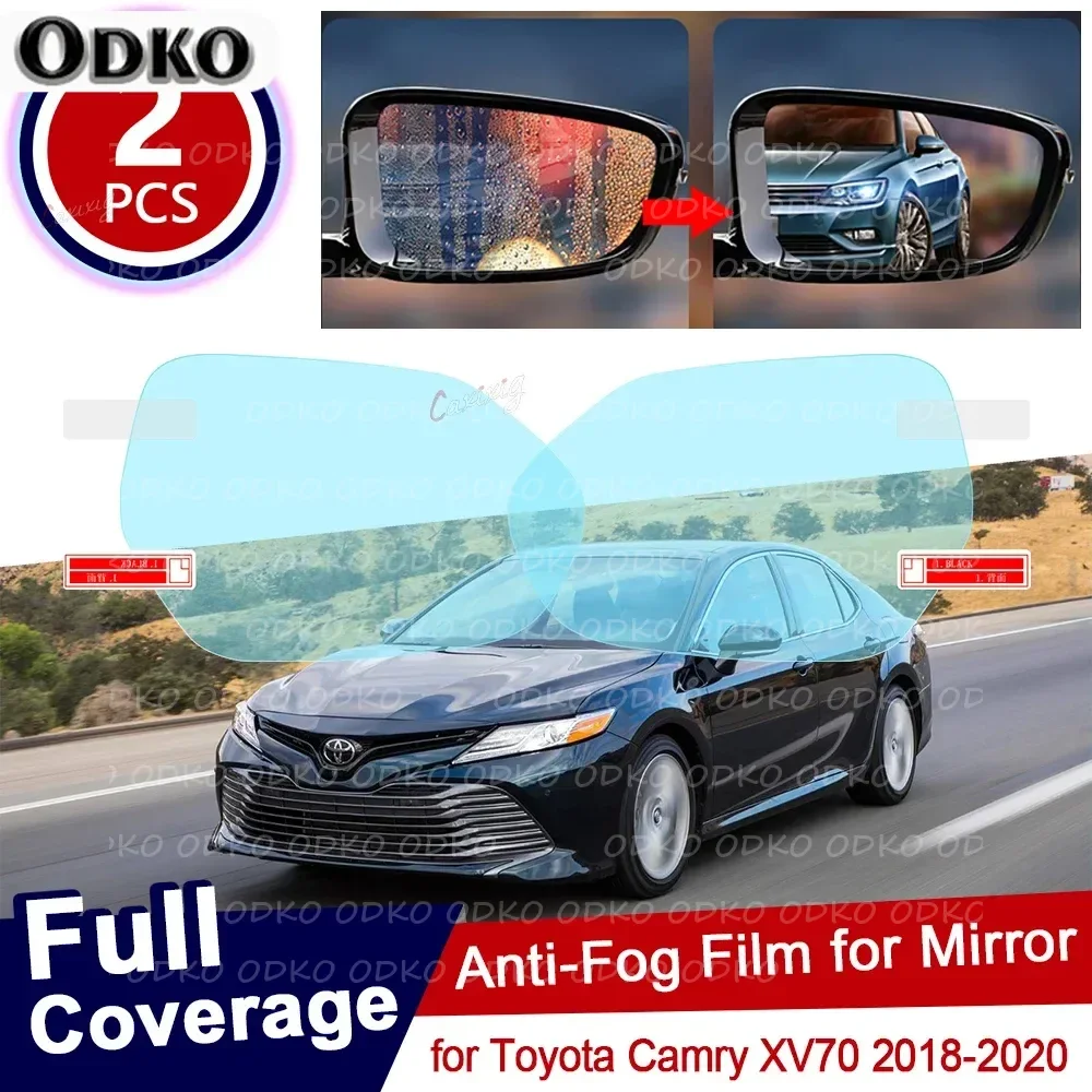 

for Toyota Camry XV70 70 2018~2020 Full Cover Anti Fog Film Rearview Mirror Rainproof Clear Anti-fog Films Car Accessories 2019