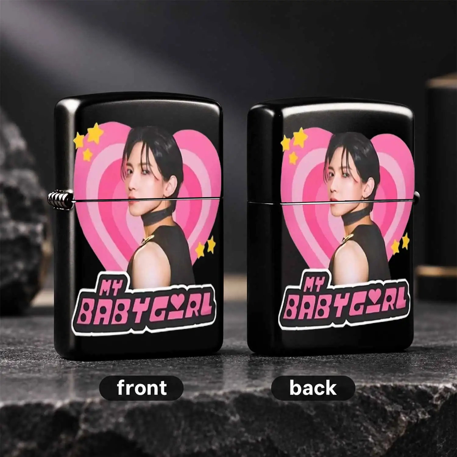 Stylish Character Print Portable Lighter, Cute Pink Heartthemed Aesthetic Accessory, Daily Carry Practical Small Item, Ideal Unique Gift For Friends And Fans, Suitable For Dating Party Travel Daily Use Scenarios, Decora A Humorous And Inter