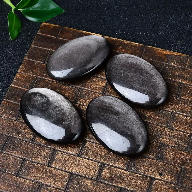 حجر النخيل السج الفضي اللامع كريستال مصقول طبيعي للتأمل وموازنة الشقرا وتخفيف التوتر