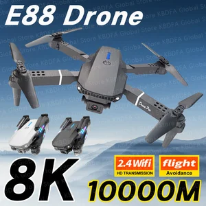 KBDFA 2025 E88 احترافي بزاوية عريضة RC Dron HD 4K وضع الكاميرا طائرة هليكوبتر طائرة قابلة للطي طائرة بدون طيار ألعاب هدايا للأطفال أفضل 10 مبيعات مجانية للطائرات بدون طيار بدون دفع - No3