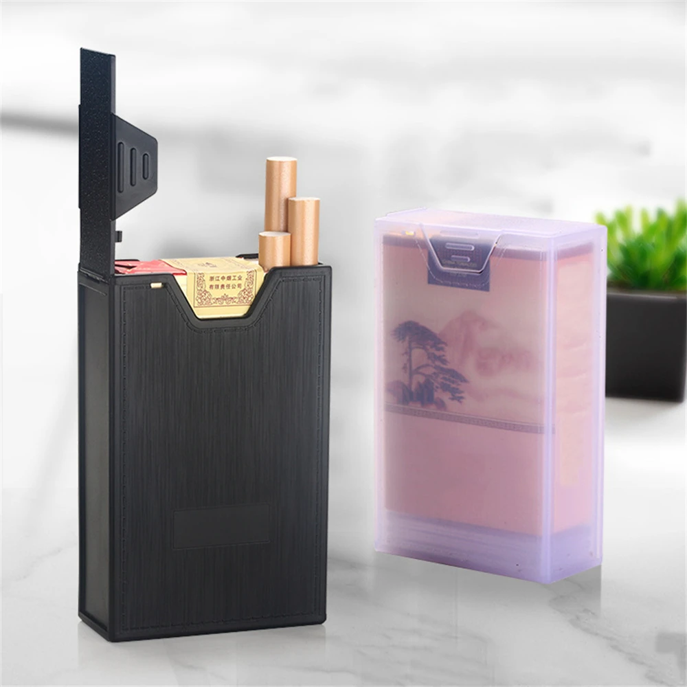 1pc Thickened Fully Enclosed Bulk Long And Short Universal Cigarette Box Portable Plastic Transparent Men's Cigarette Box
