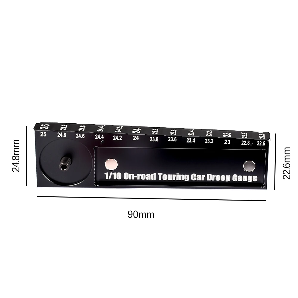 RC Height Ruler Tool 20-25mm Ruler 10mm Chassis Droop Blocks With Magnetism Detachable Measuring Wheel for 1/10 RC Vehicle