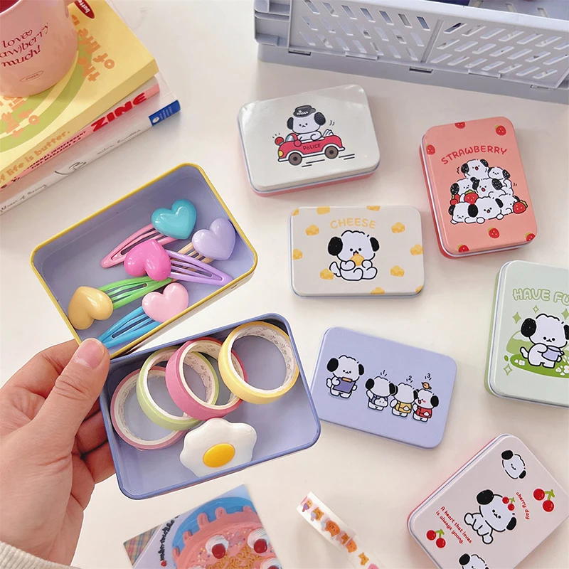 Cute Dog Office Desk Accessorie Box Idol Photocard Holdercard Organizer Photo Card Iron Crafts Jewelry Storage Box