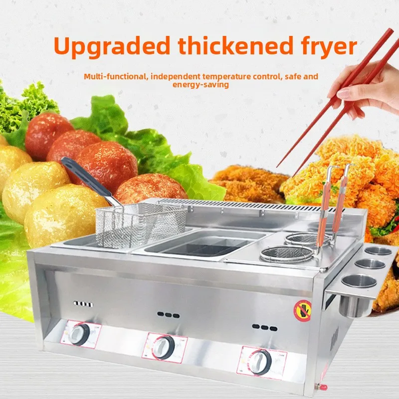 Single and Double Three Cylinder Gas Frying Pan Commercial Frying Pan Deep-fried Dough Sticks Machine Churros Machine