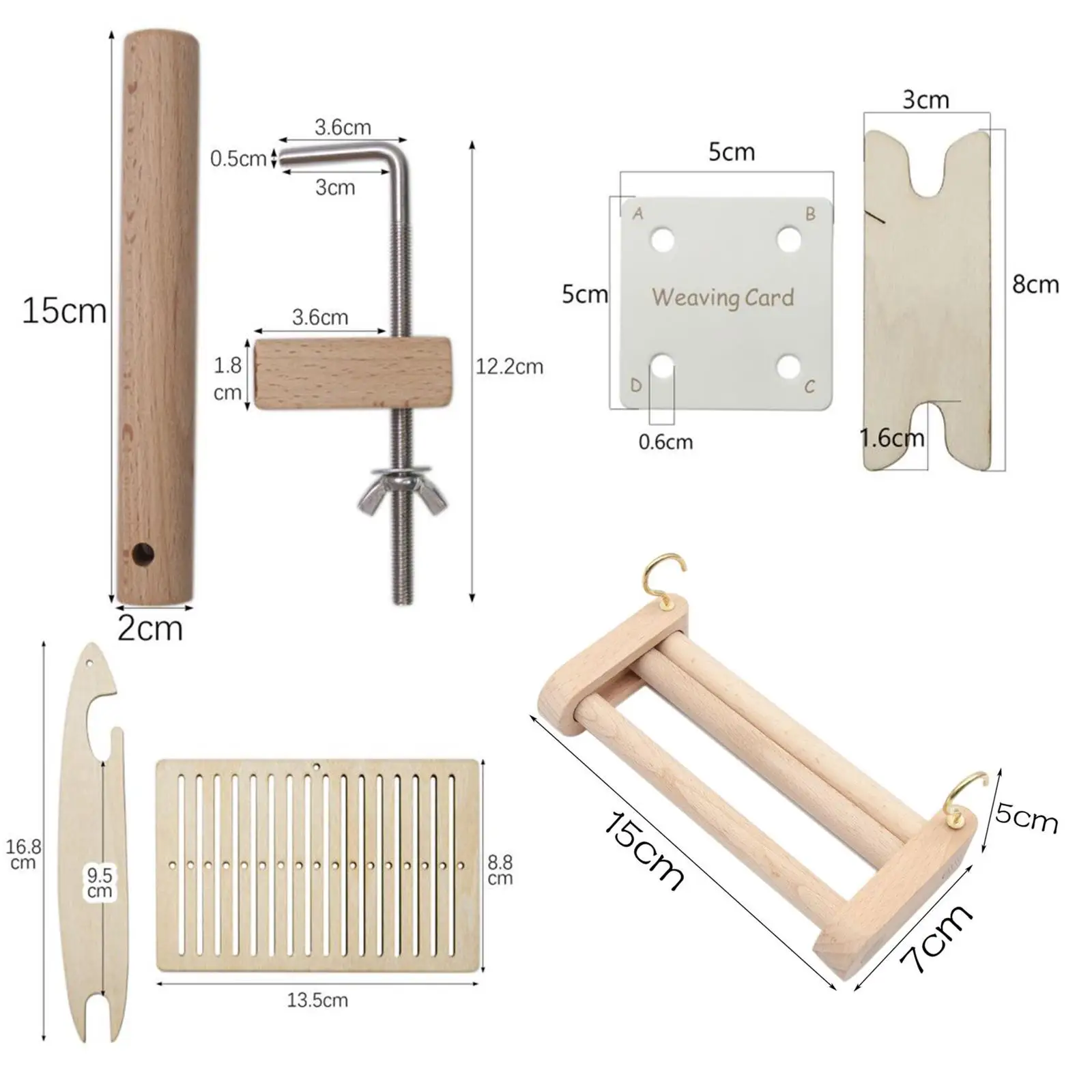 Telar de clavija, raquetas tejidas trenzadas, tejido para principiantes, juego de abrazaderas de escritorio de madera, clavijas de telar deformación de patio, Kits de telar de tejido