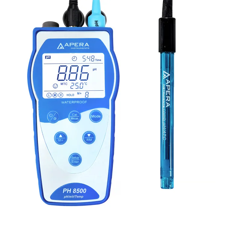 

Veidt Weighing Apera PH8500 Portable pH Meter Kit with GLP Data Logger Data Output Portable Multi Parameter Water Quality Meter