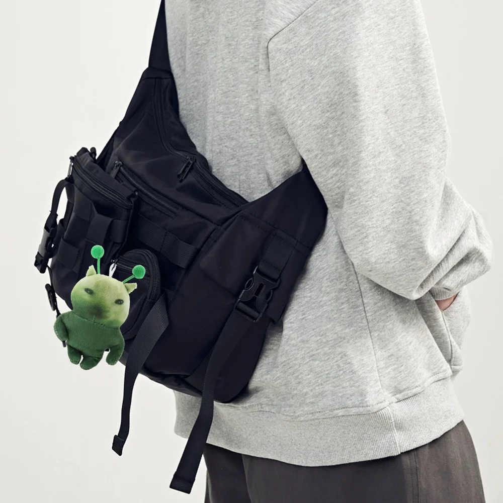 Creative 10cm Green Alien Cat Deformable Soft Ugly Cute Plushie Keychain Poseable Cartoon Bag Charm Anime Fans Gifts