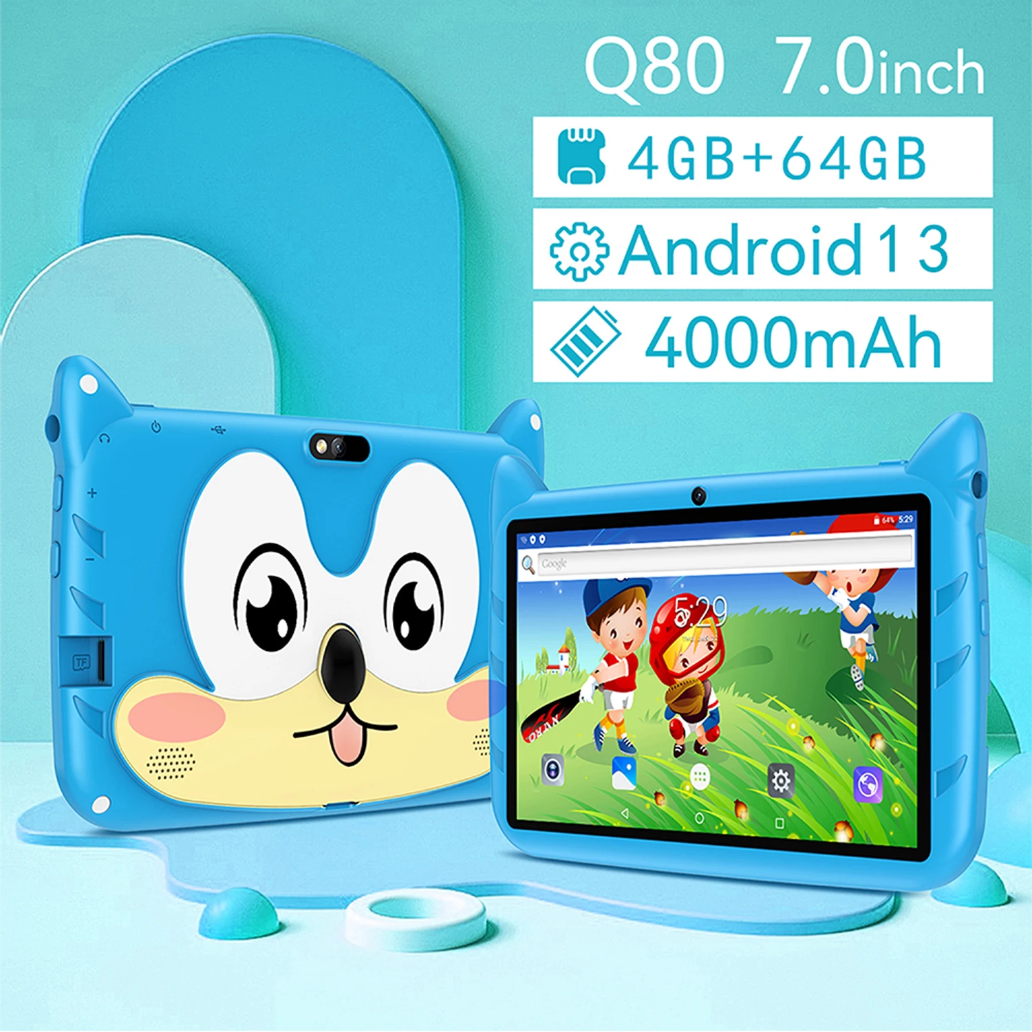 New Google 5G WiFi Kids Tablets 7 Inch Quad Core 4GB RAM 64GB ROM Cheap for Children Gift Educational Learning 4000mAh Tablet Pc
