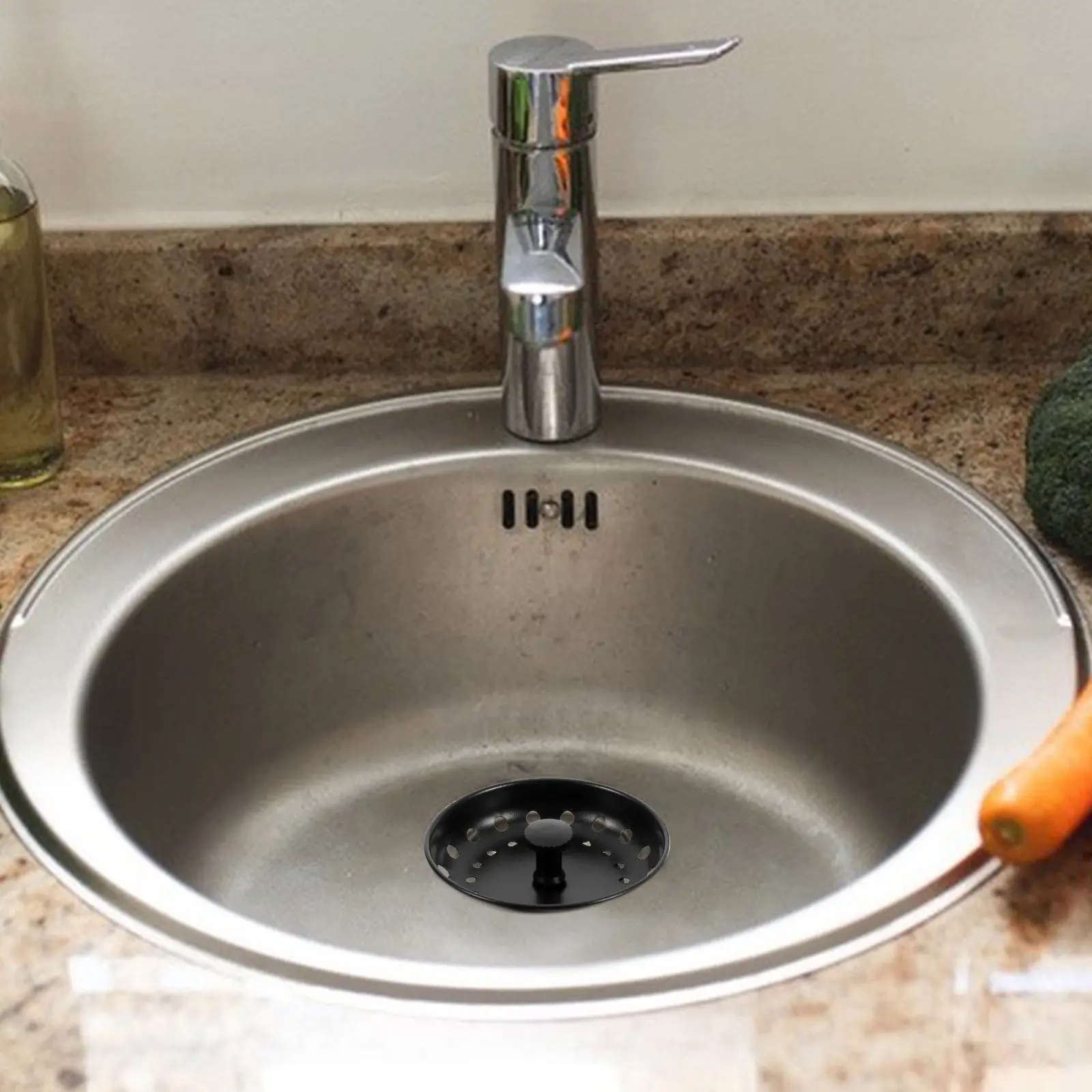 

1Set Stainless Steel Sink Stopper Drain Cover for Garbage Disposal Kitchen Sink Strainer Filter Universal Fit Easy Clean Modern