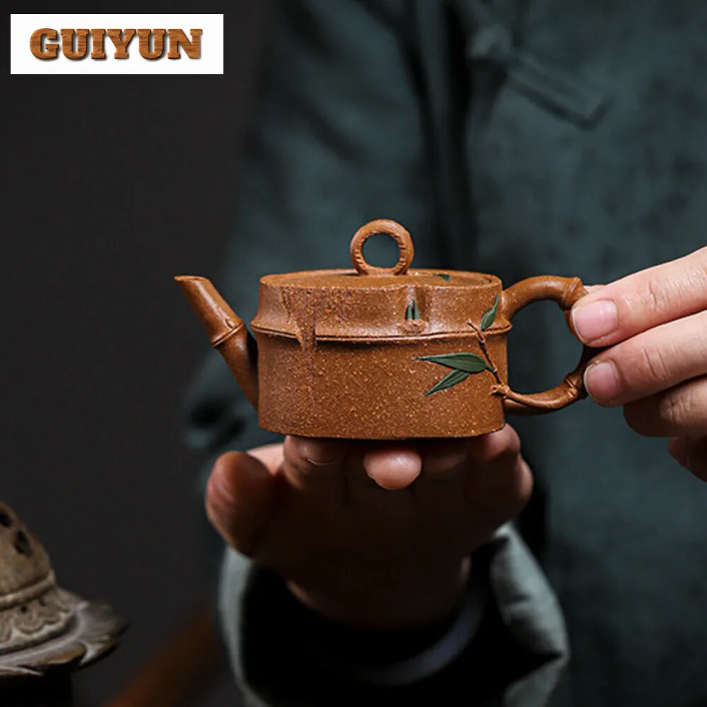 70ML Traditional Yixing Purple Clay Teapots Handmade Pot Raw Ore Downhill Mud Kettle Chinese Zisha Tea Set Drinkware Craft Gift