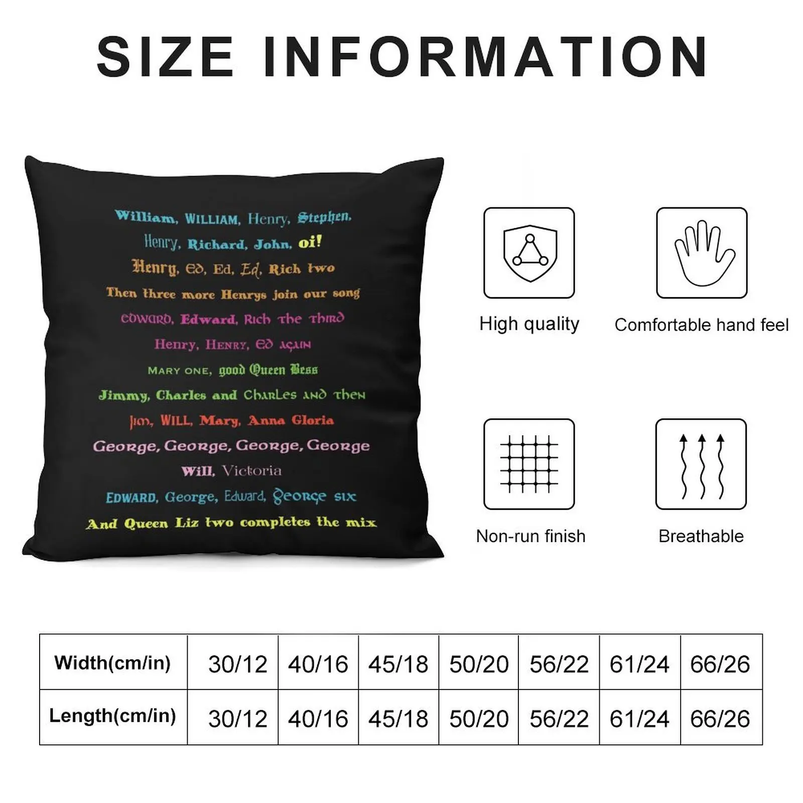 Monarchs song, Horrible Histories COLOUR Throw Pillow Sofa Cushion luxury home accessories Throw Pillow pillow