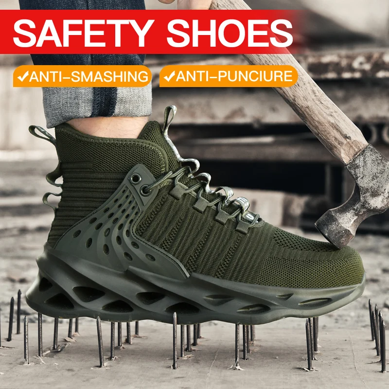 

Walking Unisex Safety Shoes Steel Toe Work Sneakers Anti-smash Protective Shoes Anti-smash Anti-puncture Indestructible Shoes 47