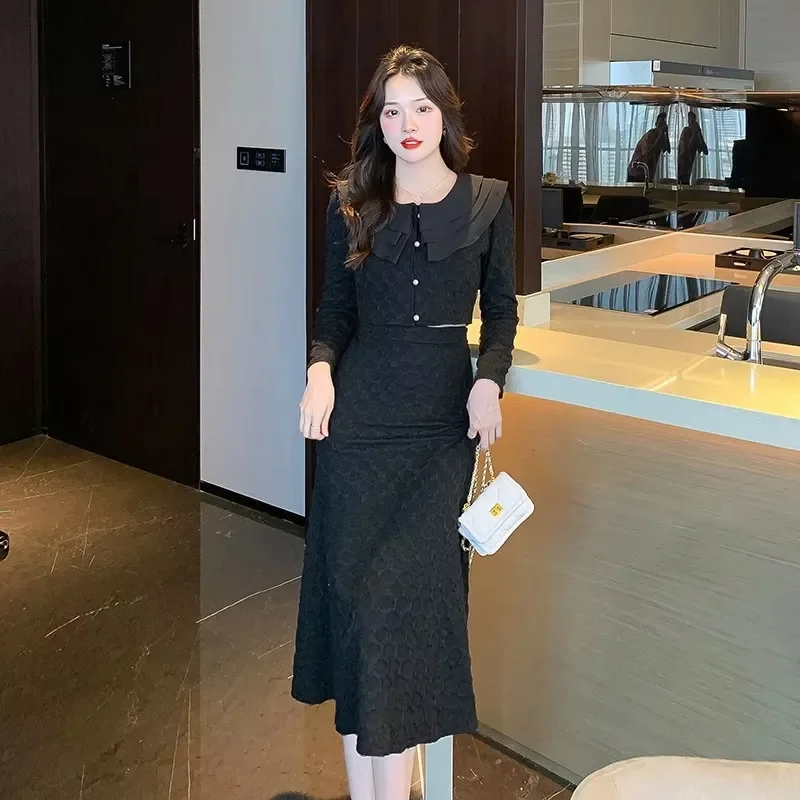 Insozkdg 2024 Spring Autumn New High-End Skirt Suits French Elegant Socialite Texture Chic 2-Piece Set Women Female Office Lady