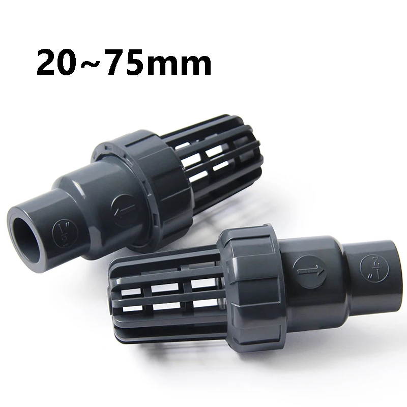 

Обратный клапан ПВХ 20-75 мм, нижний клапан с обратным клапаном для водяного насоса, вход/выход воды для фильтра, аквариума, рыбоводного хозяйства, фитинги для водопроводных труб