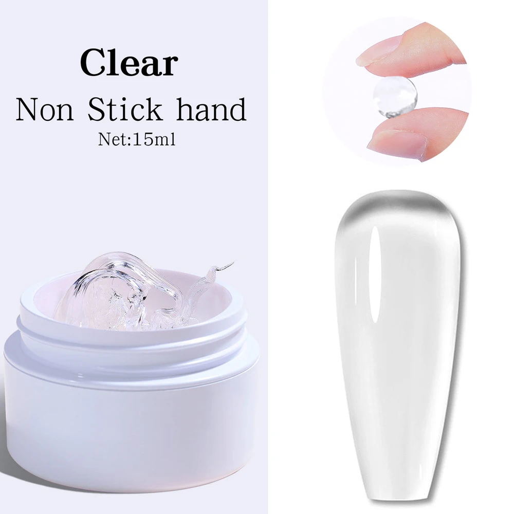 Gel de construtor sólido rosa/transparente/branco para unhas, gel duro para extensão de unhas, escultura 3d não pegajosa, faça você mesmo, gel de